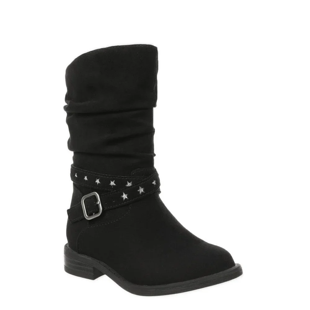 Faux Suede Girl's Riding Boots With Star Accents New With Tags